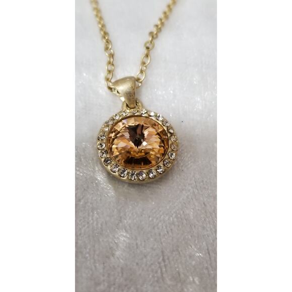 Lia Sophia peach fizz retired necklace 18" w/ 3" ext. 1.1575 - Picture 3 of 7